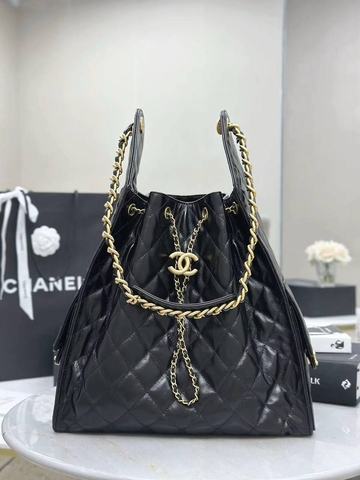 Chanel сумка женские натуральная кожа черные премиум 645728NA