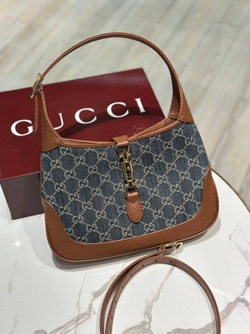 Gucci Jacki сумка женские натуральная кожа текстиль синие премиум 415486SE