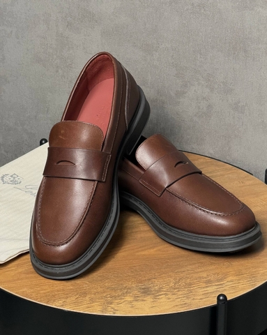Loro Piana лоферы мужские натуральная кожа весенние / осенние коричневые премиум 417507KR