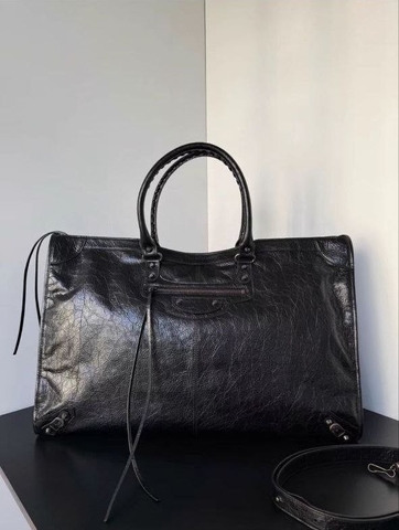 Balenciaga Le City Travel сумка мужские женские натуральная кожа черные премиум 757929EQ