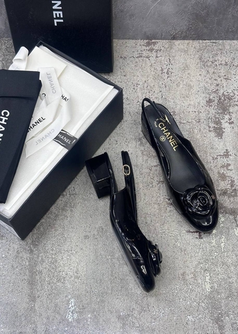 Chanel туфли женские натуральная кожа летние весенние / осенние черные премиум 286883WX