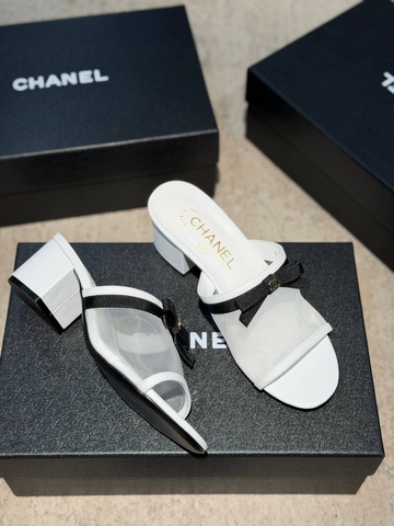 Chanel сабо женские натуральная кожа сетка летние белые премиум 562608LZ
