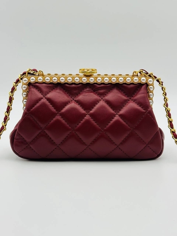Chanel сумка женские натуральная кожа бордовые люкс 789442BW