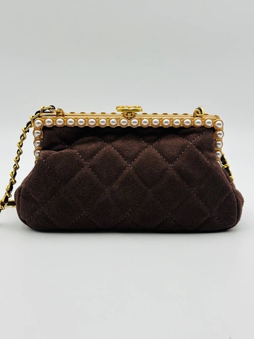 Chanel сумка женские натуральная замша коричневые люкс 133645BJ