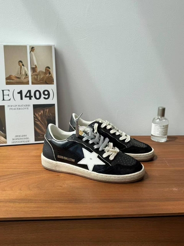 Golden Goose кроссовки женские натуральная замша весенние / осенние черные премиум 619972XJ