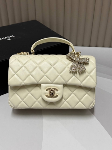 Chanel сумка женские натуральная кожа бежевые люкс 110056MA