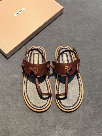Miu Miu босоножки женские натуральная кожа летние коричневые оранжевые премиум 466871LT