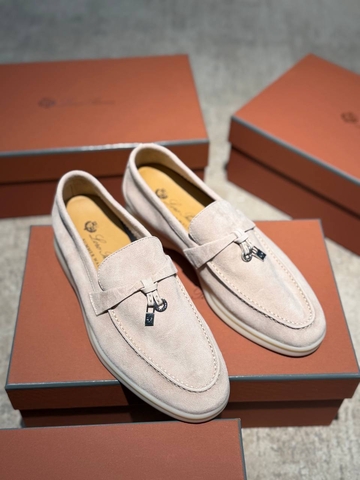 Loro Piana лоферы женские натуральная замша весенние / осенние бежевые премиум 813379OJ