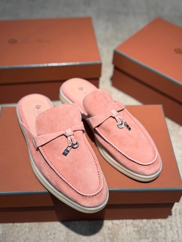 Loro Piana Charms Walk Babouche мюли женские натуральная замша весенние / осенние розовые премиум 579568CV