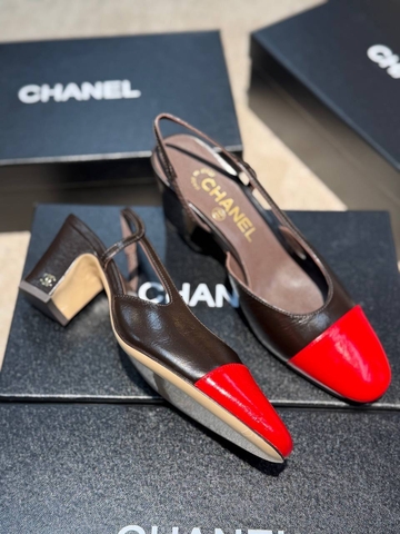 Chanel туфли женские натуральная кожа летние весенние / осенние коричневые премиум 968684BH