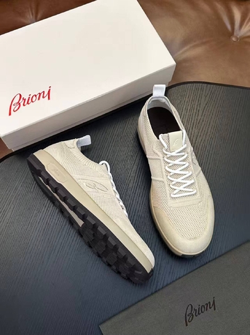 Brioni кроссовки мужские текстиль натуральная замша весенние / осенние бежевые премиум 212834EV