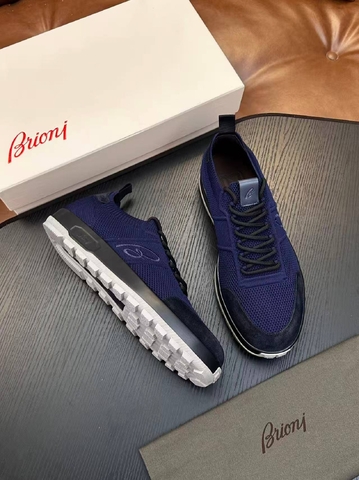 Brioni кроссовки мужские текстиль натуральная замша весенние / осенние синие премиум 529953XF
