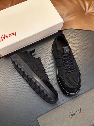 Brioni кроссовки мужские текстиль натуральная замша весенние / осенние черные премиум 281934ME