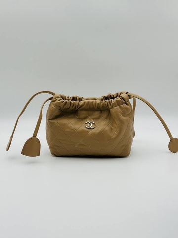 Chanel сумка женские натуральная кожа бежевые люкс 248196QV