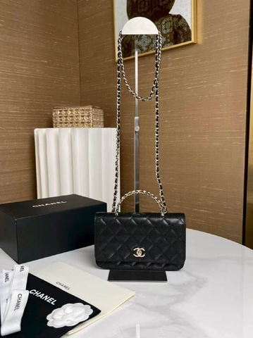 Chanel сумка женские натуральная кожа черные премиум 406417SC