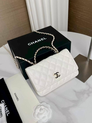 Chanel сумка женские натуральная кожа белые премиум 604187YA