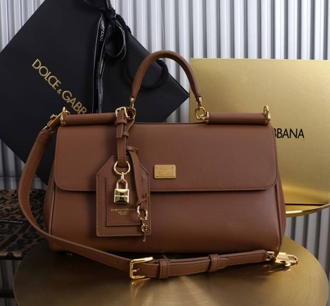 Dolce & Gabbana Sicily сумка женские натуральная кожа оранжевые премиум 389772NO