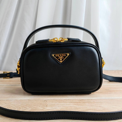 Prada сумка женские натуральная кожа черные люкс 853494OJ