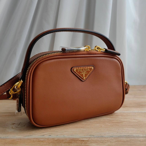 Prada сумка женские натуральная кожа оранжевые люкс 151445KJ