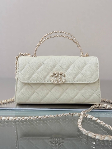 Chanel сумка женские натуральная кожа белые премиум 910659VK
