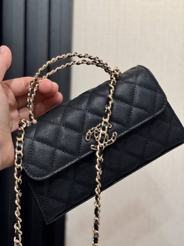 Chanel сумка женские натуральная кожа черные премиум 525605SA