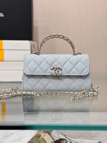 Chanel сумка женские натуральная кожа голубые премиум 857370XP
