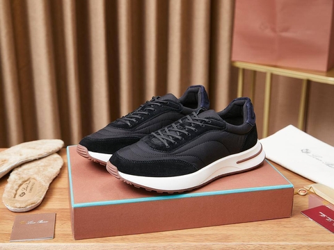 Loro Piana Week End Walk кроссовки мужские текстиль натуральная замша весенние / осенние черные премиум 893775VB