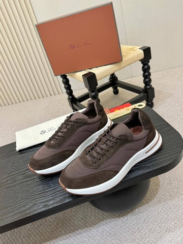 Loro Piana Week End Walk кроссовки мужские текстиль натуральная замша весенние / осенние коричневые премиум 261303LJ
