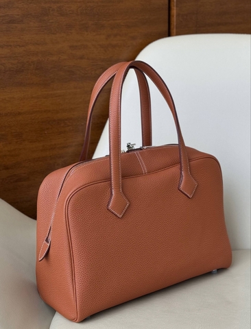 Hermes Victoria сумка женские натуральная кожа оранжевые премиум 287154EN