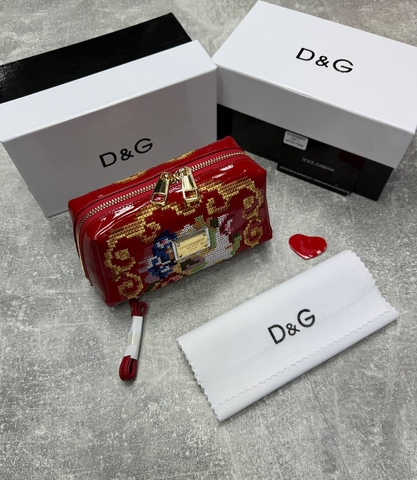 Dolce & Gabbana косметичка женские натуральная кожа красные люкс 422966OD