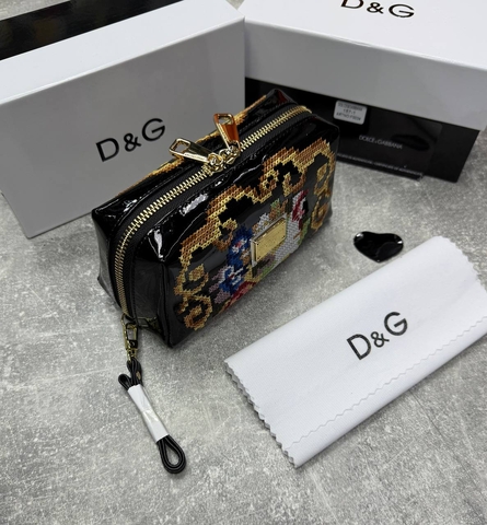 Dolce & Gabbana косметичка женские натуральная кожа черные люкс 970040RL