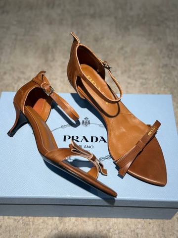 Prada босоножки женские натуральная кожа летние оранжевые премиум 550221TN