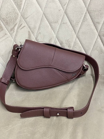 Dior Saddle mini сумка женские натуральная кожа бордовые премиум 562152DF