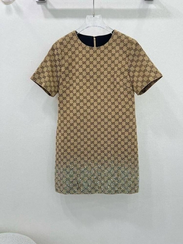 Gucci платье женские желтые коричневые премиум 357438ER