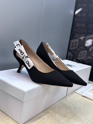 Dior J’adior туфли женские текстиль летние весенние / осенние черные премиум 366524RD