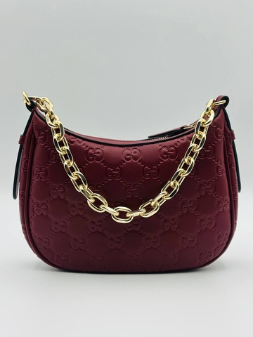 Gucci сумка женские натуральная кожа бордовые люкс 816891SN