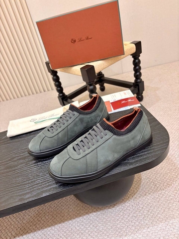 Loro Piana кроссовки мужские нубук весенние / осенние серые люкс 612375GJ