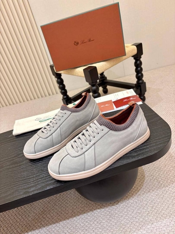 Loro Piana кроссовки мужские нубук весенние / осенние серые люкс 459639YJ