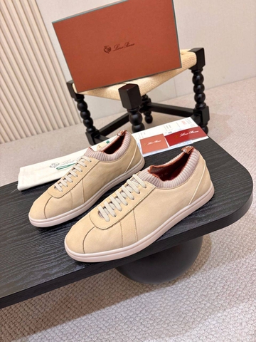 Loro Piana кроссовки мужские нубук весенние / осенние бежевые люкс 689603TB