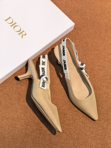 Dior J'Adior туфли женские текстиль летние весенние / осенние бежевые премиум 265889JY