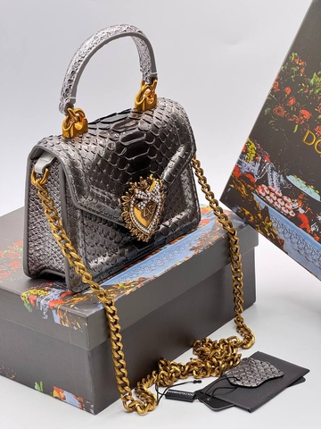 Dolce & Gabbana сумка женские натуральная кожа серебристые люкс 515157CR