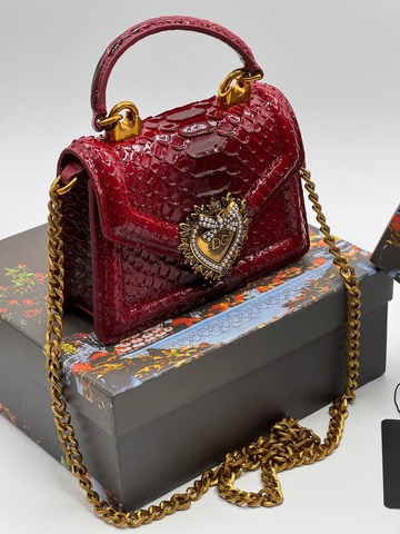 Dolce & Gabbana сумка женские натуральная кожа красные люкс 948460YT