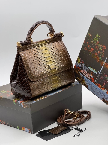 Dolce & Gabbana сумка женские натуральная кожа золотистые люкс 921974PH