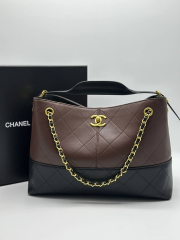 Chanel сумка женские натуральная кожа коричневые люкс 503741BF