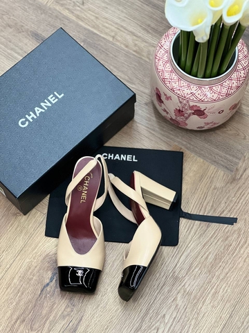 Chanel туфли женские натуральная кожа летние весенние / осенние бежевые премиум 146897IZ