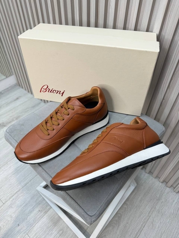 Brioni кроссовки мужские натуральная кожа весенние / осенние оранжевые премиум 401965VY