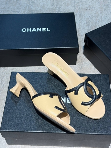 Chanel сабо женские натуральная кожа летние бежевые премиум 383738HX