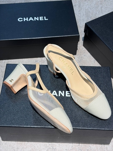 Chanel туфли женские натуральная кожа текстиль сетка летние весенние / осенние бежевые премиум 967354JQ