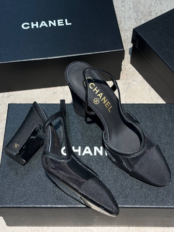 Chanel туфли женские натуральная кожа текстиль сетка летние весенние / осенние черные премиум 187509ZR
