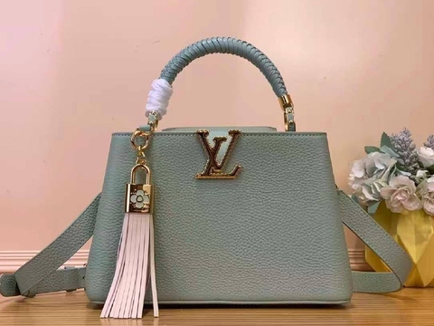 Louis Vuitton сумка женские натуральная кожа серые зеленые премиум 576351DL